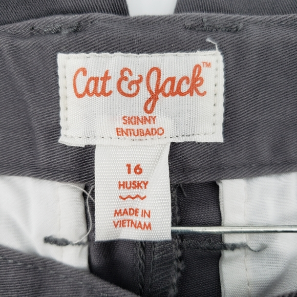 NWT Cat & Jack Boys School Uniform Pants Size 16 Husky Thundering Gray - Picture 3 of 7